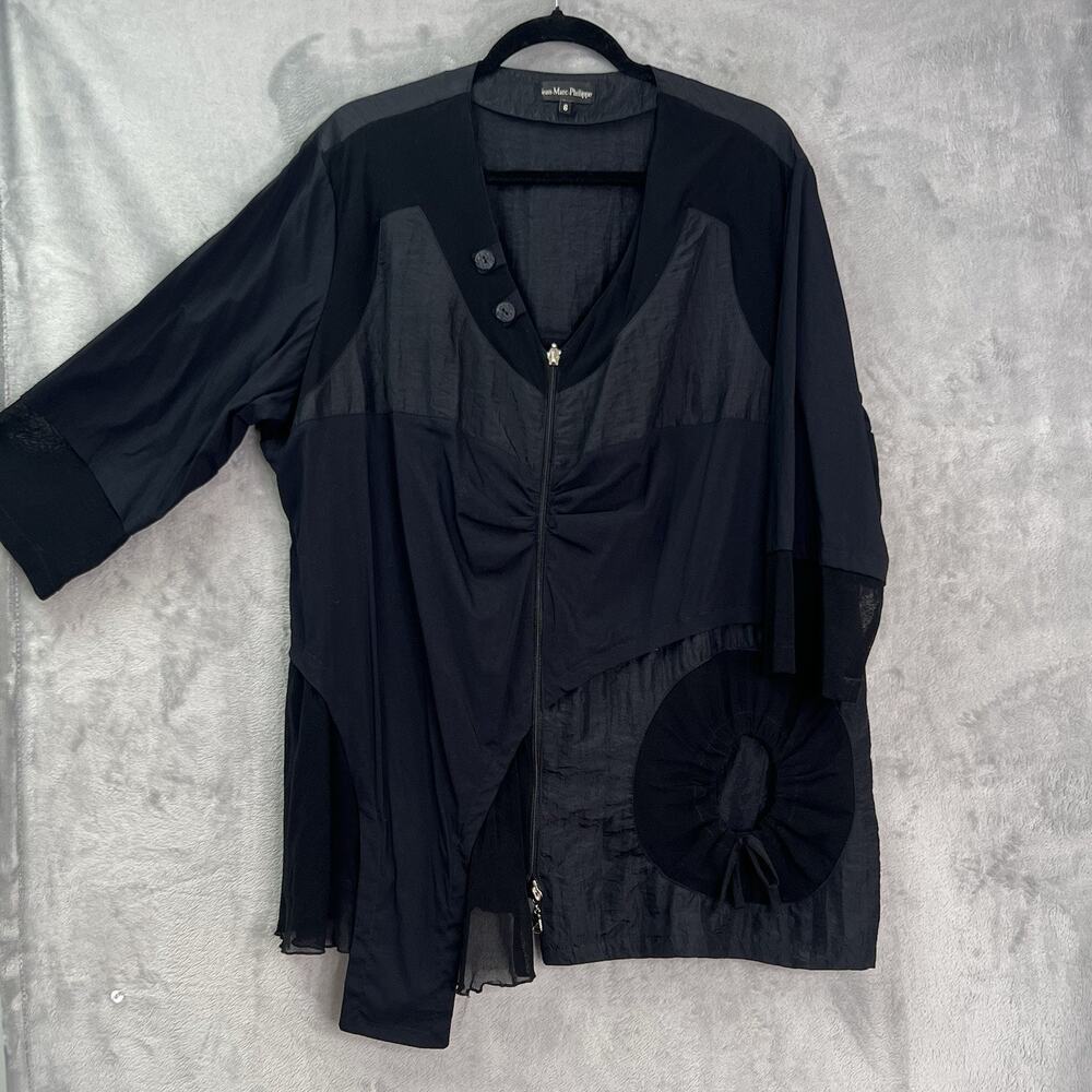 Jean Marc‎ Philippe Women Blouse/Jacket Plus Sz 6 Artsy Grunge Sheer gothic